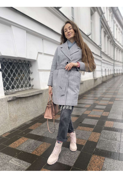 Пальто демісезонне Sifurs Анна L серого кольору( ПЭ-5-94-СЕР)